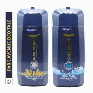 park avenue one cool blue and one good morning fragrance deo talc pack of 2 2 x 100 g
