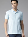 PARK AVENUE Printed Men Polo Neck Blue