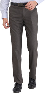 PARK AVENUE Regular Fit Men Brown Trousers