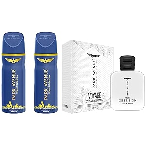 park avenue men voyage obsession eau de parfum 50 ml amp good morning combo perfume fresh long lasting musk scent fragrance spray super saver pack 300ml pack of 2