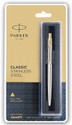 PARKER Classic Stainless Steel Ball Pen with Chrome and Gold Trim Ball Pen (Ink Color - Blue)