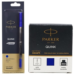 parker quink roller ball refill blue pack of 1 9000012124 amp parker quink ink bottle blue