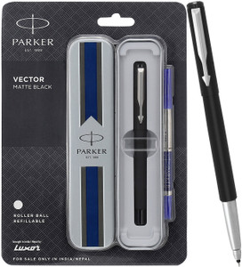 parker vector matte black chrome trim pen gift set