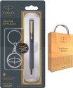 PARKER VECTOR MATTE BLACK FOUNTAIN PEN GOLD TRIM With Gift Bag Fountain Pen (Ink Color - Blue)