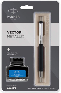 PARKER Vector Mettalix Fountain Pen With Free