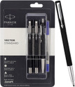 PARKER Vector Standard Triple Black Body Color (Fountain Pen+Roller Ball Pen+Ball Pen) Pen Gift Set
