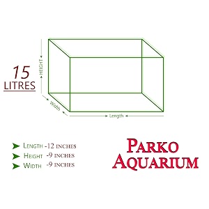 Parko 15 Litre Fish Tank Small AquariumAquarium