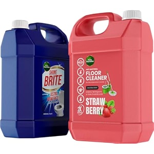 combo of shinebrite toilet cleaner 5 liter  deep clean floor cleaner 5 liter ultra strong toilet cleaner liquid toilet cleaner 5l  strawberry phenyl 5l
