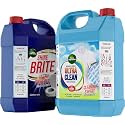ShineBrite Original Blue Ultra Powerful Toilet Cleaner Liquid | Suitable for Toilet Bowls (Toilet Cleaner 5l + Laundry Detergent 5l)