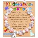 Parma77 2026 Kindergarten/Preschool/5th Grade Graduation Gifts, Adjustable Unicorn Bracelet with Pearl &amp; Rhinestone Ball, Graduation Gifts for Kindergarten Students Daughter Granddaughter Niece