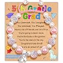 Parma77 2026 Kindergarten/Preschool/5th Grade Graduation Gifts, Adjustable Unicorn Bracelet with Pearl &amp; Rhinestone Ball, Graduation Gifts for Kindergarten Students Daughter Granddaughter Niece