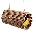Parrot Swing Toys, Hanging Perch Stand, Natural Willow Wood Hammock, Bird Cage Accessories for Parakeets, Cockatiels, Lovebirds, Hamster, Rat (6.3" in Diameter)