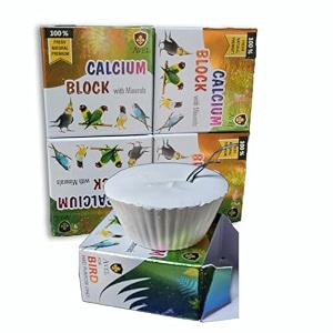 natural mineral block bird food for parrot budgie lovebird finch - 60 grams pack of 4