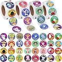 Parshya 500pcs Watercolor Cute Cartoon Heart Stickers, Round Mix Animal Adhesive Sticker for Small Business Wedding Supplies Packing Gift Wrap (3, Mix Animal)