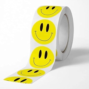parshya 500pcs watercolor cute happy smiley stickers round cartoon adhesive sticker for small business wedding supplies packing gift wrap 1 happy smiley stickers