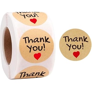 parshya 500pcs watercolor cute thank you stickers round cartoon adhesive sticker for small business wedding supplies packing gift wrap 2 thank you stickers