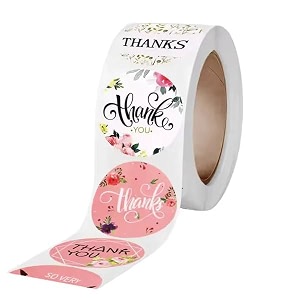 parshya 500pcs watercolor cute thank you stickers round cartoon adhesive sticker for small business wedding supplies packing gift wrap 4 thank you stickers