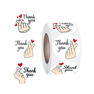 parshya 500pcs watercolor cute thank you stickers round cartoon adhesive sticker for small business wedding supplies packing gift wrap 2 thank you stickers