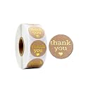 Parshya 500pcs Watercolor Cute Thank You Stickers, Round Cartoon Adhesive Sticker for Small Business Wedding Supplies Packing Gift Wrap (2, Thank You Stickers Golden)