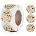 Parshya 500pcs Watercolor Cute Thank You Stickers, Round Cartoon Adhesive Sticker for Small Business Wedding Supplies Packing Gift Wrap (1, Thank You for Supporting My Small Business)