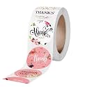 Parshya 500pcs Watercolor Cute Thank You Stickers, Round Cartoon Adhesive Sticker for Small Business Wedding Supplies Packing Gift Wrap (4, Thank You Stickers)