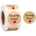 Parshya 500pcs Watercolor Cute Thank You Stickers, Round Cartoon Adhesive Sticker for Small Business Wedding Supplies Packing Gift Wrap (4, Thank You Stickers)