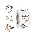Parshya 500pcs Watercolor Cute Thank You Stickers, Round Cartoon Adhesive Sticker for Small Business Wedding Supplies Packing Gift Wrap (1, Thank You Stickers)