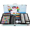 Parssufy 145 Pieces Art Set for Kids with Unicorn Theme Storage Case, Art and Craft Supplies Kit for Drawing and Painting with Oil Pastel, Water Color, Color Pencils, Sketch Pen (Unicorn Design-Blue)