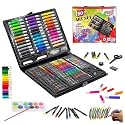Parssufy 150 Pieces Art Set for Kids with Case, Art and Craft Supplies Kit for Drawing and Painting, Color Set with Markers, Water Colors, Brush, Color Pencils, Crayons (151 pcs Black)