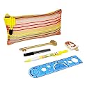 PARTEET Combo (Pack of 5 Items) 1 Pencil Pouch, 1 Key Shape Ball Pen, 1 Lead Pencil with Extra Leads, 1 Ice Cream Shape Eraser and 1 Scale for Kids