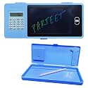PARTEET LCD Writing Tablet Pencil Box with Calculator | Multifunctional Stationery Case for Kids (Blue)
