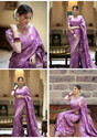 parthfabric Woven Banarasi Art Silk, Jacquard Saree (Purple)