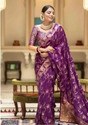 parthfabric Woven Banarasi Art Silk, Jacquard Saree (Magenta)