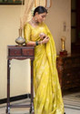 parthfabric Woven Banarasi Art Silk, Jacquard Saree (Gold)