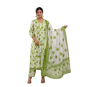 PARTHVI Womens Printed Anarkali Kurta With Palazzo