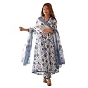 PARTHVI Women39s Printed Cotton Anarkali Kurta amp