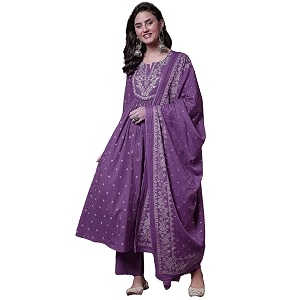 PARTHVI Womens 100 Pure Cotton Anarkali Kurta