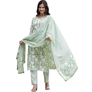 PARTHVI Women Straight Floral Printed Kurta and