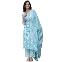 PARTHVI Women Straight Floral Printed Kurta and