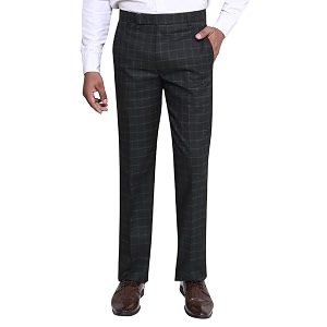 Particle Checks Formal Trousers Regular Fit Pants