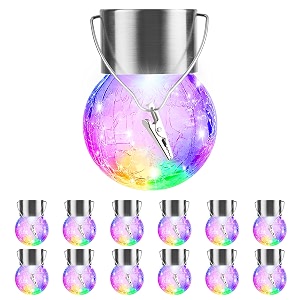 PARTPHONER 12 Pack Hanging Solar Lights Outdoor