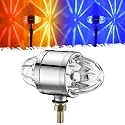 Partsam Glass Watermelon LED Light Dual Revolution Double-Face Amber Red Blue Turn Signal Marker Auxiliary Light, Zinc Alloy Housing Clear Lens Post Mount for Peterbilt Semi Truck Trailer, 10-30V