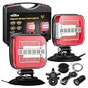 Partsam Wireless LED Trailer Light Kit, Square Portable Magnetic Stop Turn Reverse License Towing Tail Lights w/Metal Bracket 7-Pin Plug for Trucks Trailers 12-24V IP67 Waterproof