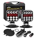 Partsam Wireless Trailer Lights Kit - Magnetic Tow Light with Strobe Lights Reverse Stop Turn Tail Lights with License Plate Light for Trailers, Trucks, Boat, RV 12-24V