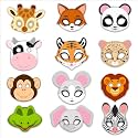 Animal Eye Mask for Kids Party | Jungle Theme Birthday Decoration | Jungle Safari Themed Costume Masks for Boys and Girls | Animal Mask for Birthday (Pack of 12)