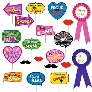 baby shower sticks props for photoshoot  mom dad to be cute props  mom dad to be cute ribbon combo pack baby shower props