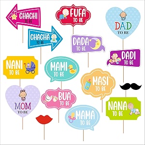 baby shower sticks props for photoshoot  mom dad to be cute props  mom dad to be cute ribbon combo pack cute props for baby shower