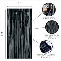 Black Foil Curtains for Birthday Decoration | Birthday Foil Curtain | Foil Fringe Curtain for Birthday, Anniversary, Retirement, Baby Shower Decoration (Pack of 6, Size: 6x3 feet)
