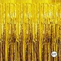 Golden Foil Curtain for Birthday Anniversary Marriage and Bachelorette Decoration | Metallic Backdrop Streamers for Decoration (Pack of 4, Golden, Size: 6x3 feet)