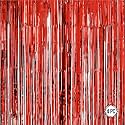 Red Foil Curtains for Decoration | Fringe Curtain for Birthday, Anniversary, Retirement, Baby Shower (Pack of 4, Size: 6x3 feet)